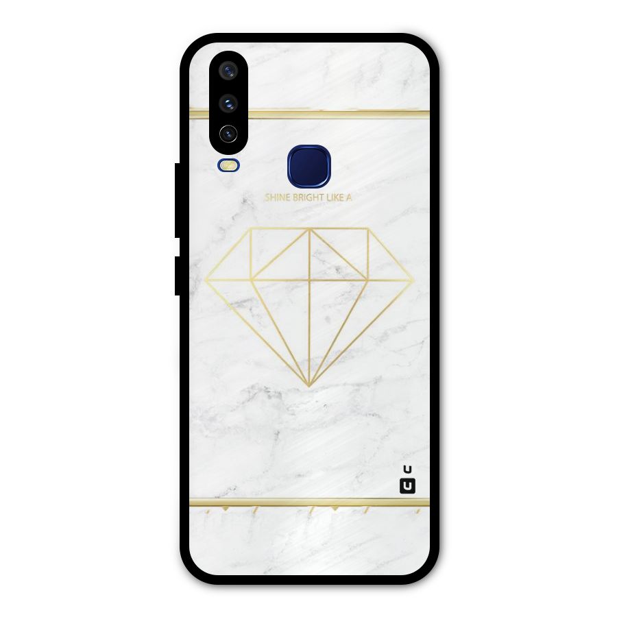 Bright Gold Diamond Metal Back Case for Vivo V17