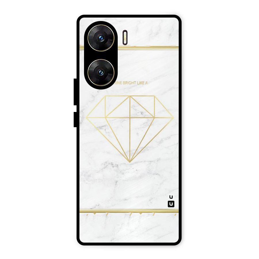 Bright Gold Diamond Metal Back Case for Vivo V29e