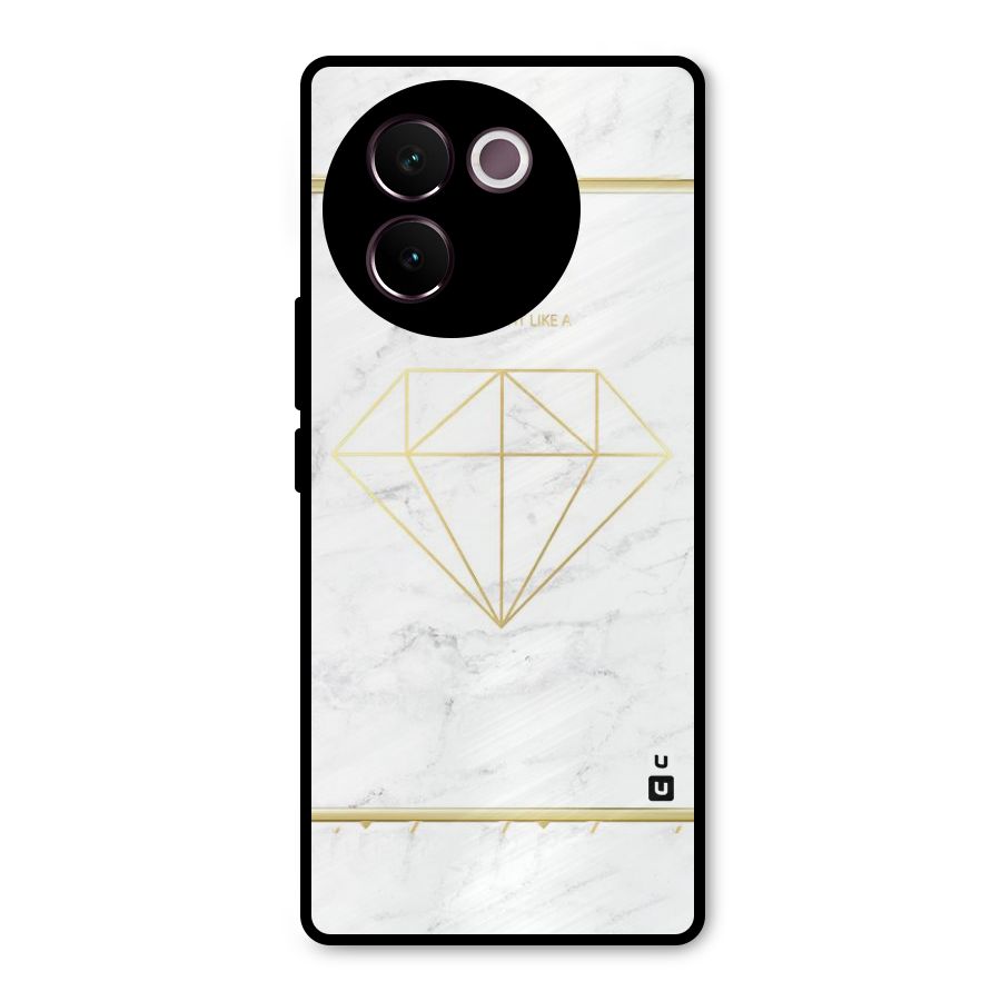 Bright Gold Diamond Metal Back Case for Vivo V30e