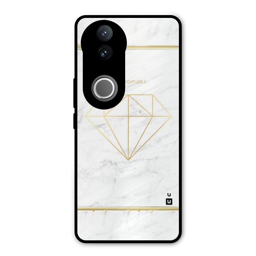 Bright Gold Diamond Metal Back Case for Vivo V50e