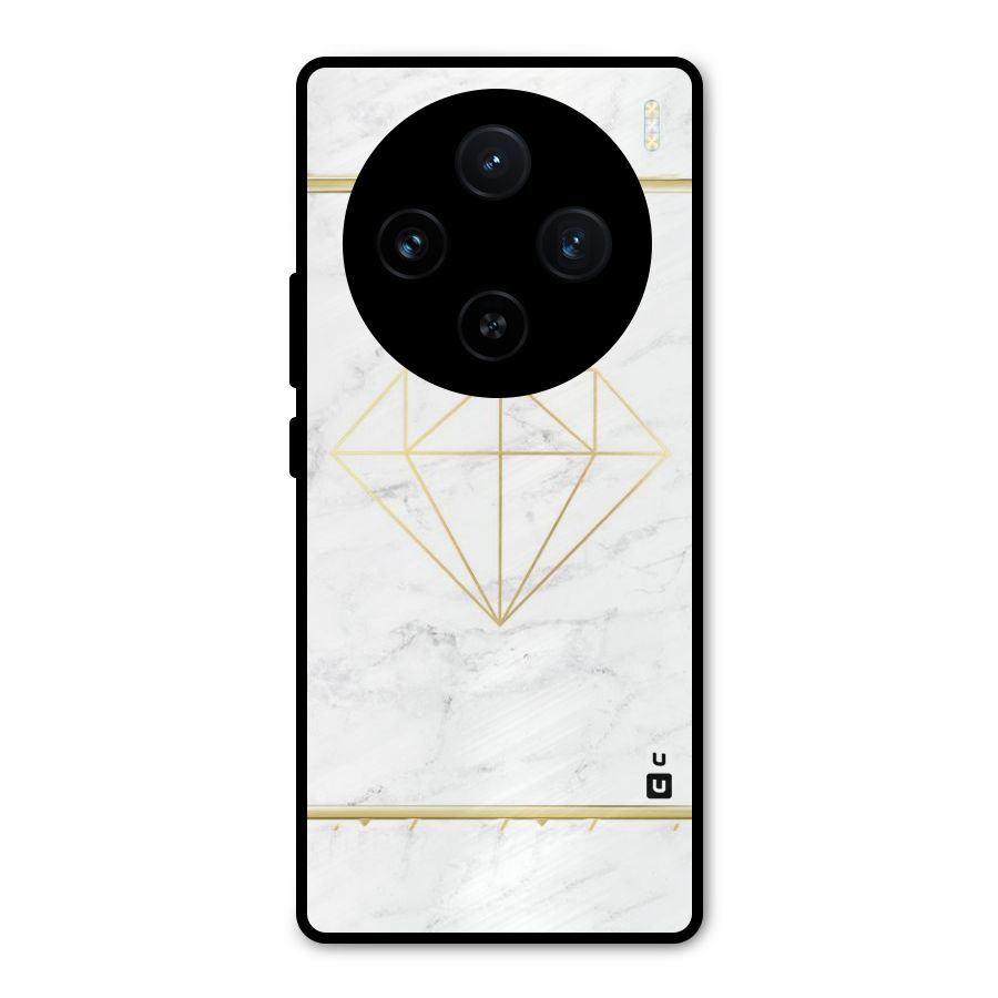 Bright Gold Diamond Metal Back Case for Vivo X100