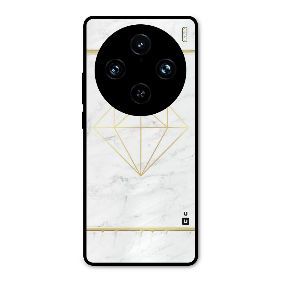 Bright Gold Diamond Metal Back Case for Vivo X100 Pro