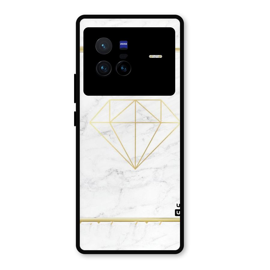 Bright Gold Diamond Metal Back Case for Vivo X80