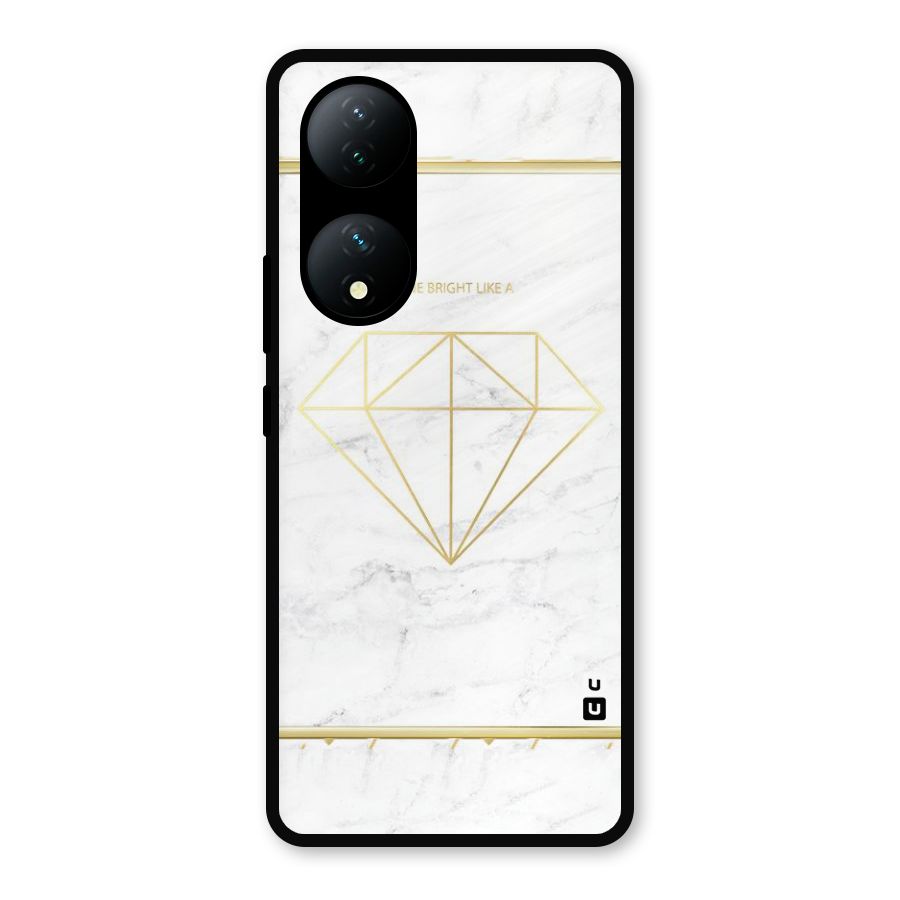 Bright Gold Diamond Metal Back Case for Vivo Y100a