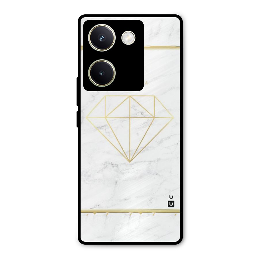 Bright Gold Diamond Metal Back Case for Vivo Y200 Pro