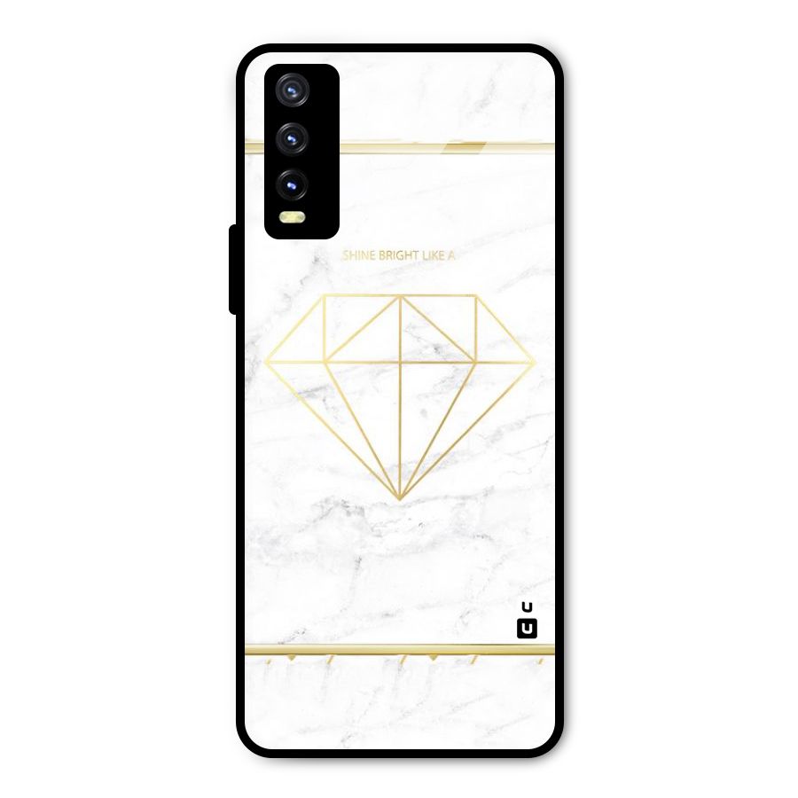Bright Gold Diamond Metal Back Case for Vivo Y20g