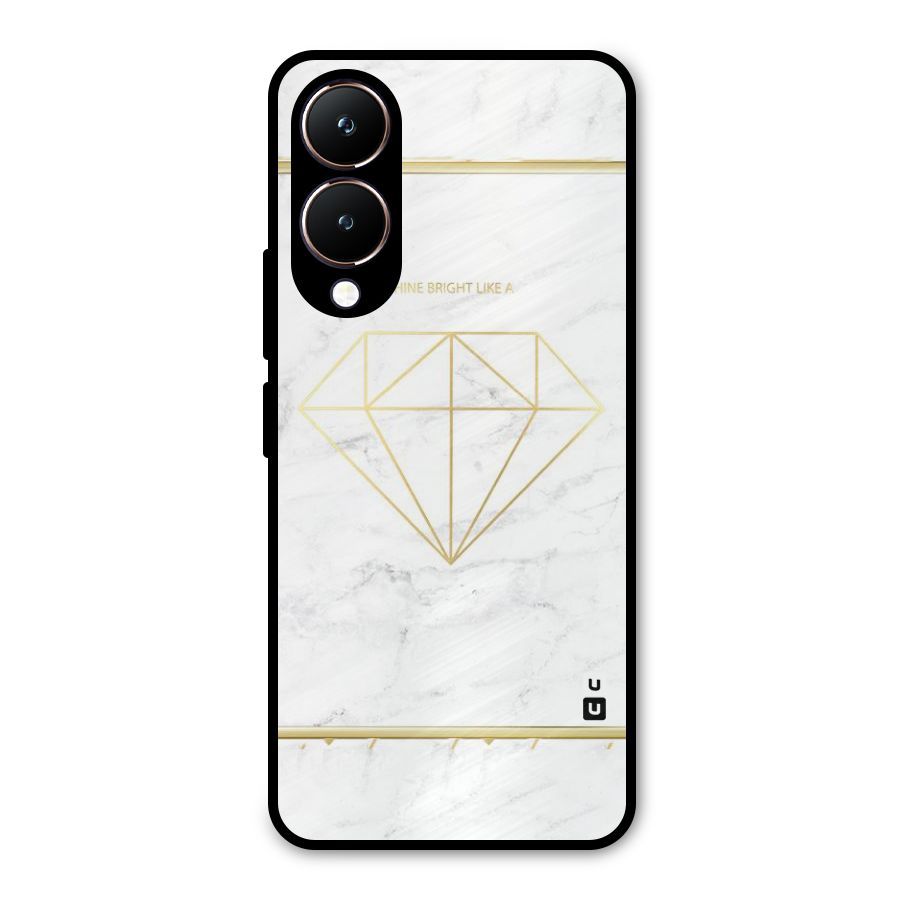 Bright Gold Diamond Metal Back Case for Vivo Y28