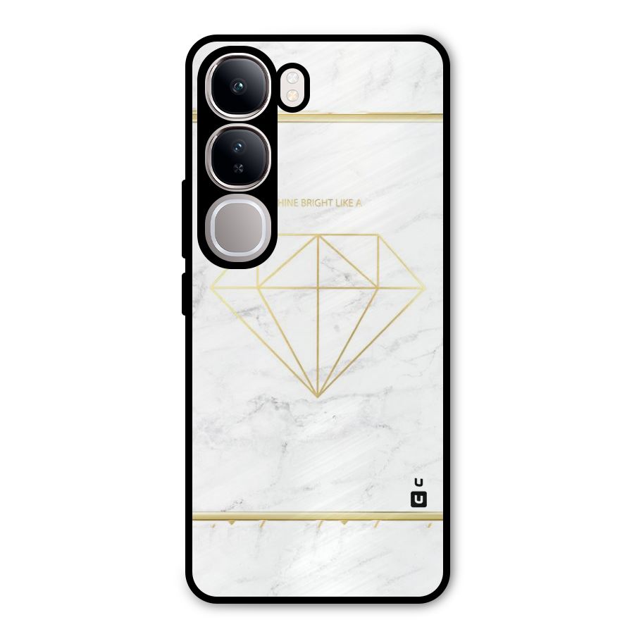 Bright Gold Diamond Metal Back Case for Vivo Y300