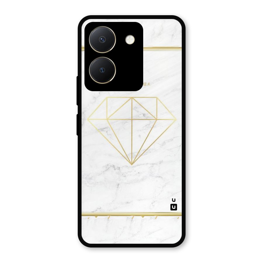 Bright Gold Diamond Metal Back Case for Vivo Y36