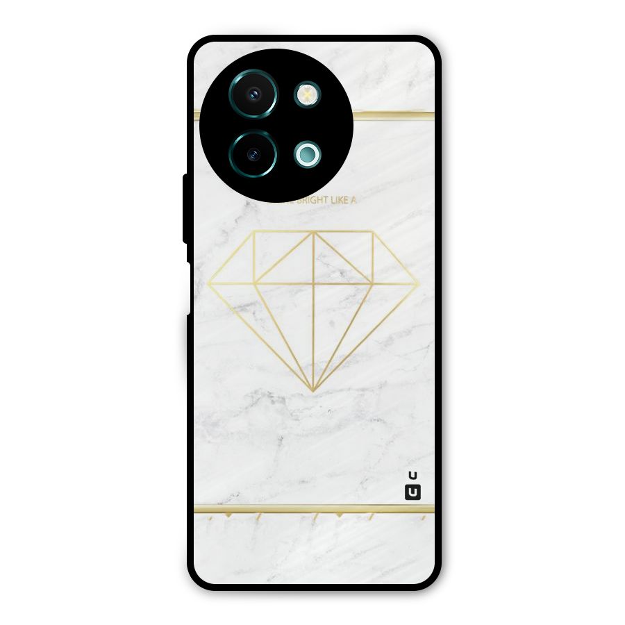 Bright Gold Diamond Metal Back Case for Vivo Y58