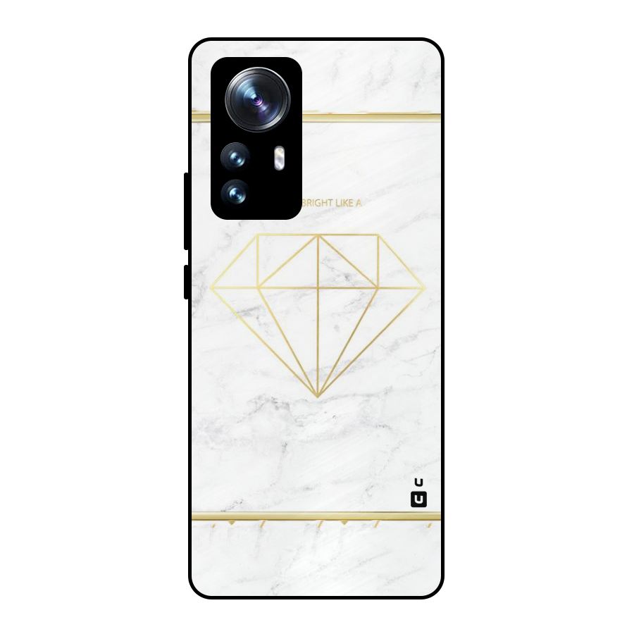 Bright Gold Diamond Metal Back Case for Xiaomi 12 Pro