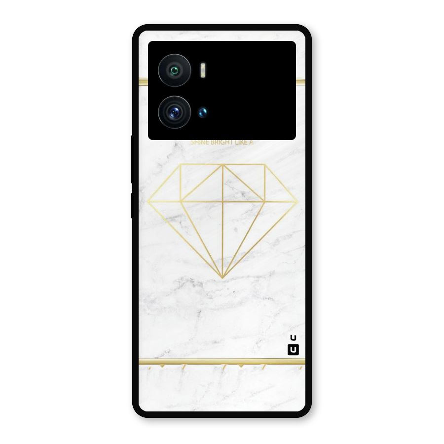 Bright Gold Diamond Metal Back Case for iQOO 9 Pro