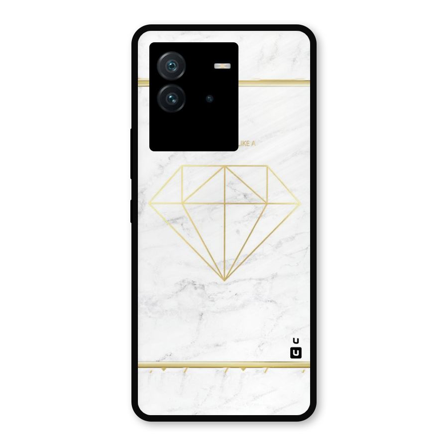 Bright Gold Diamond Metal Back Case for iQOO Neo 6 5G