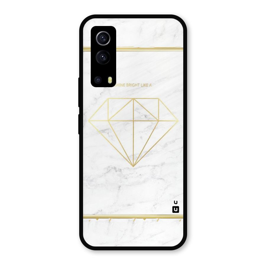 Bright Gold Diamond Metal Back Case for iQOO Z3