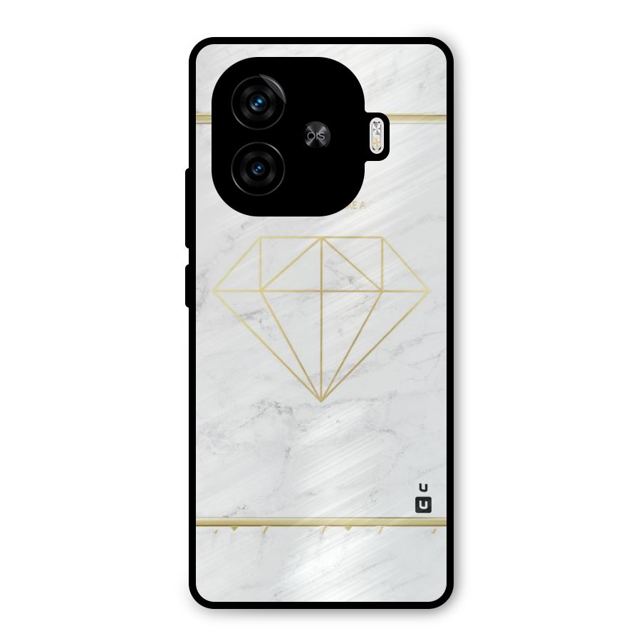 Bright Gold Diamond Metal Back Case for iQOO Z9 Turbo