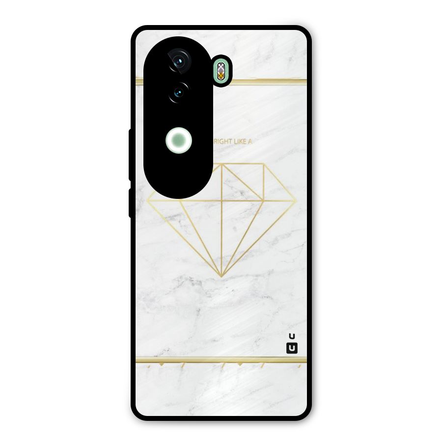 Bright Gold Diamond Metal Back Case for iQOO Z9s