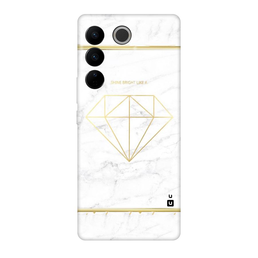 Bright Gold Diamond Original Polycarbonate Back Case for Vivo V27