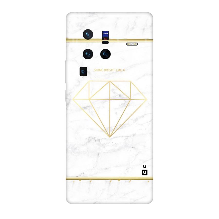 Bright Gold Diamond Original Polycarbonate Back Case for Vivo X80