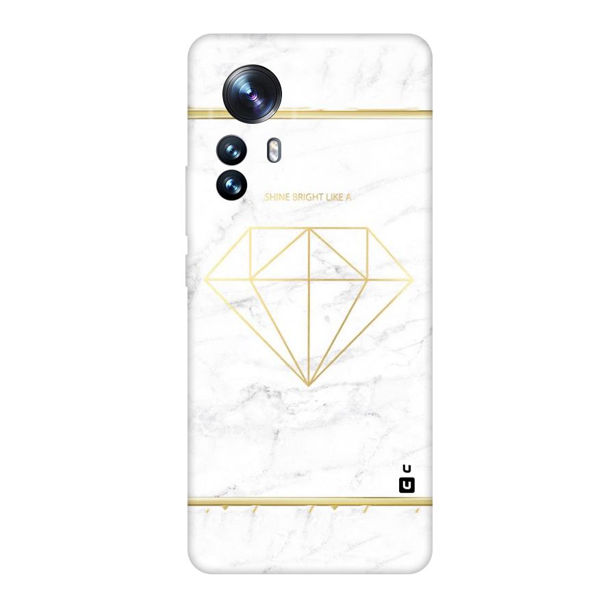 Bright Gold Diamond Original Polycarbonate Back Case for Xiaomi 12 Pro