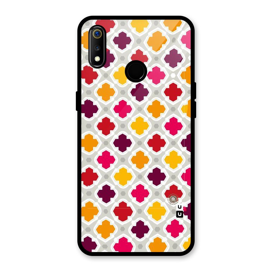 Bright Pattern Glass Back Case for Realme 3i