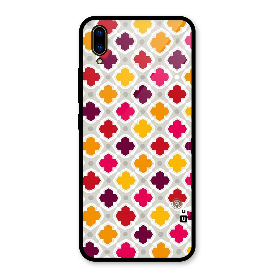 Bright Pattern Glass Back Case for Vivo V11 Pro