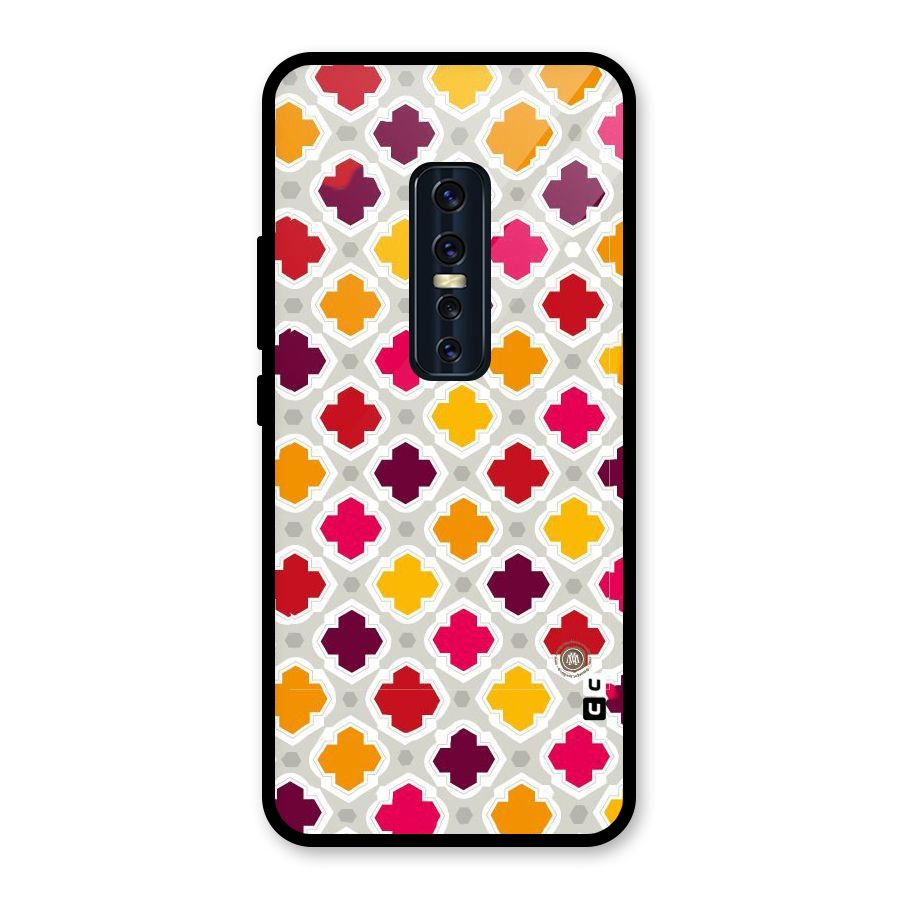 Bright Pattern Glass Back Case for Vivo V17 Pro