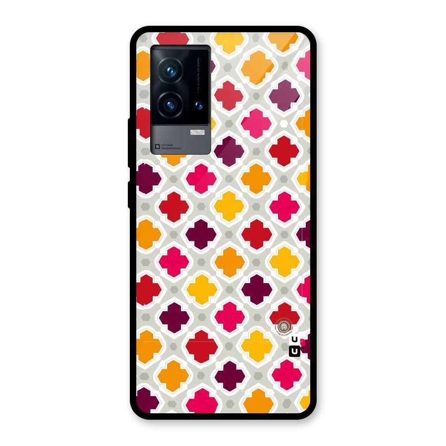 Bright Pattern Glass Back Case for iQOO 9 5G