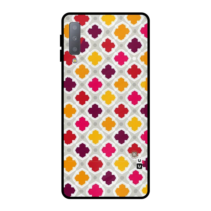 Bright Pattern Metal Back Case for Galaxy A7 (2018)