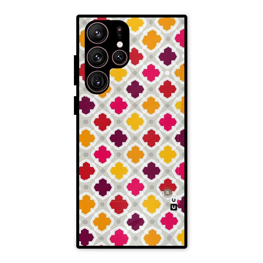 Bright Pattern Metal Back Case for Galaxy S22 Ultra 5G