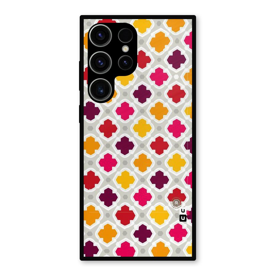 Bright Pattern Metal Back Case for Galaxy S23 Ultra
