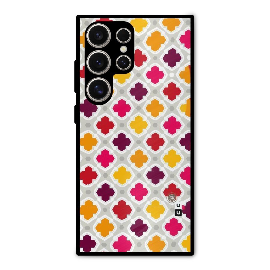 Bright Pattern Metal Back Case for Galaxy S24 Ultra