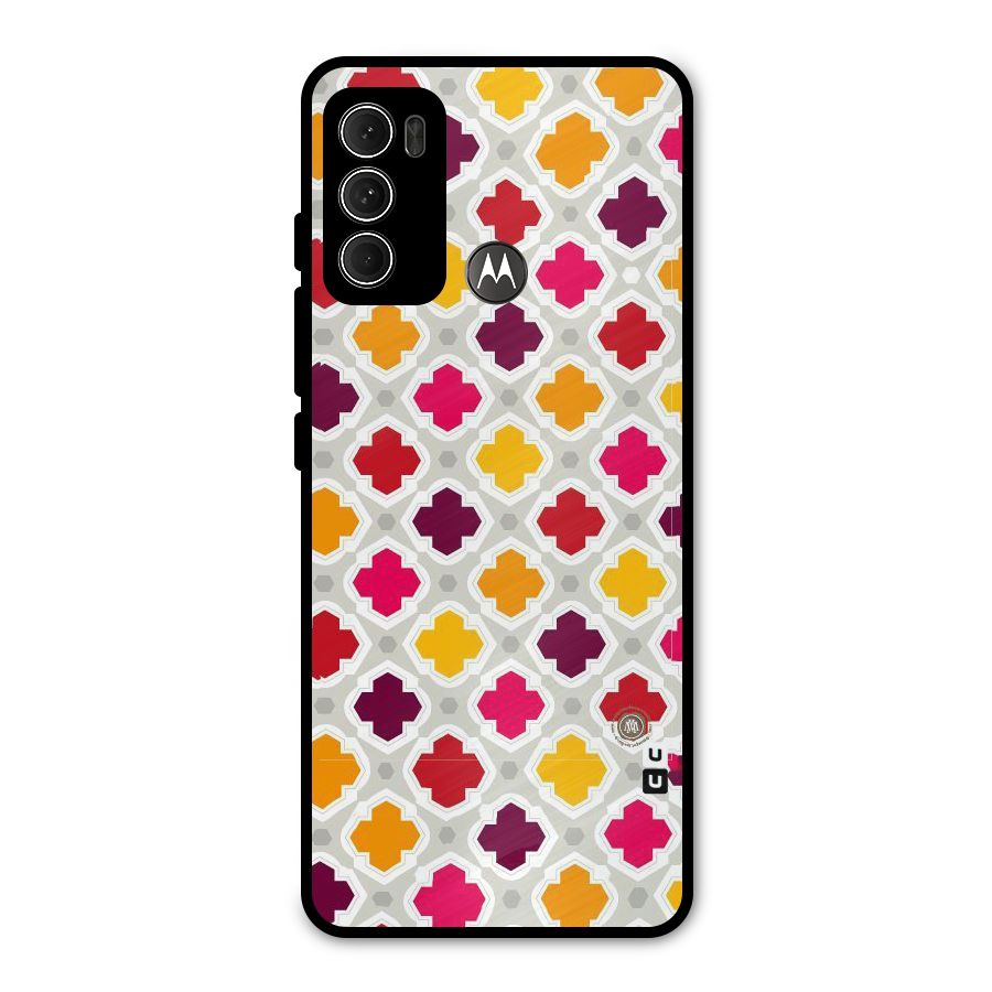 Bright Pattern Metal Back Case for Moto G60