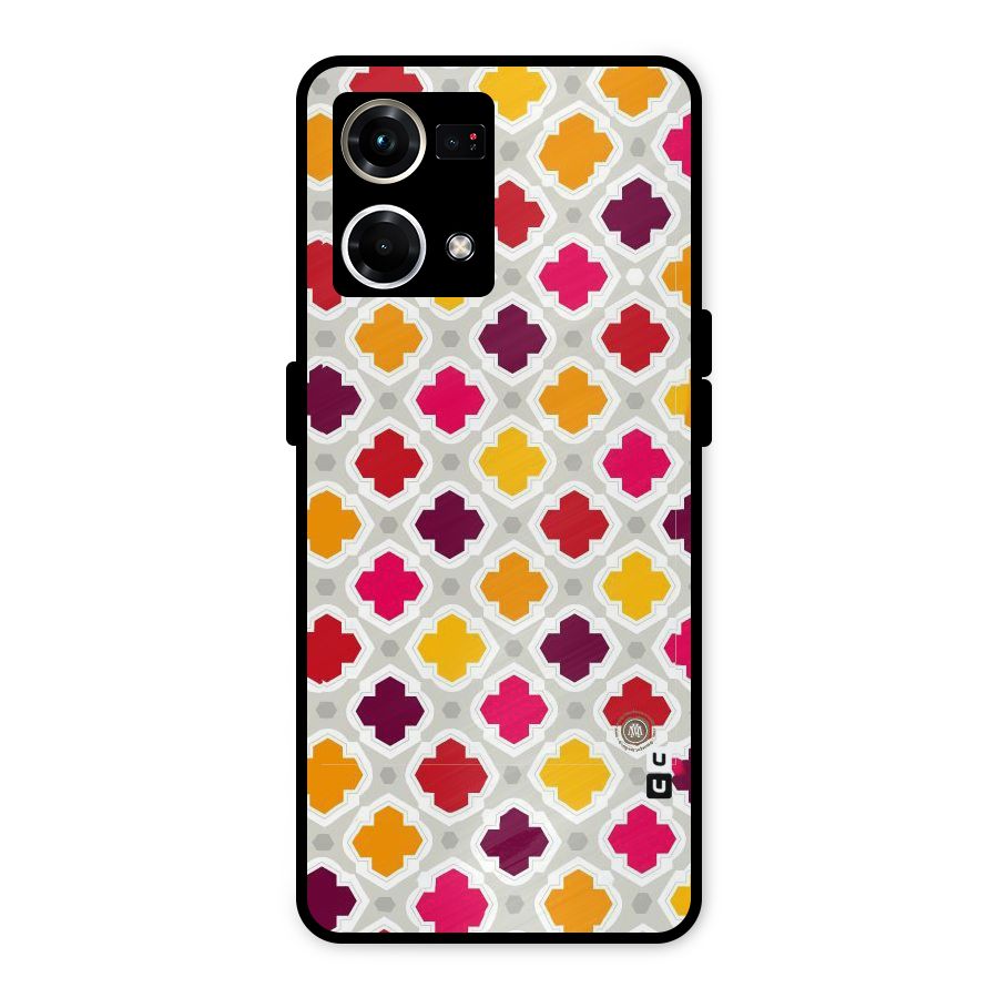 Bright Pattern Metal Back Case for Oppo F21 Pro 4G