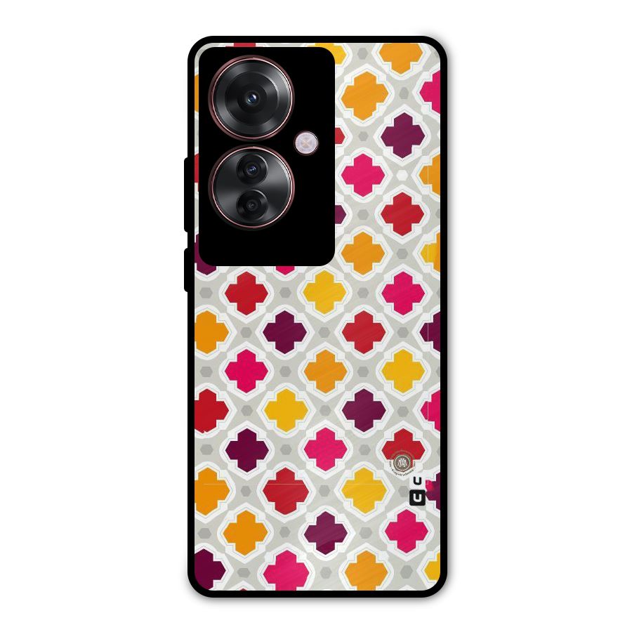 Bright Pattern Metal Back Case for Oppo F25 Pro