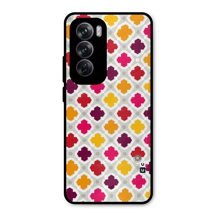 Bright Pattern Metal Back Case for Oppo Reno12 Pro