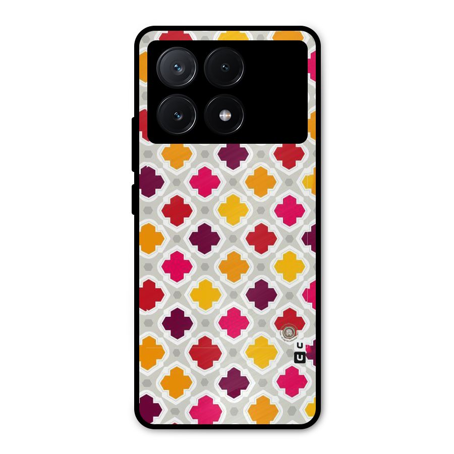 Bright Pattern Metal Back Case for Poco X6 Pro