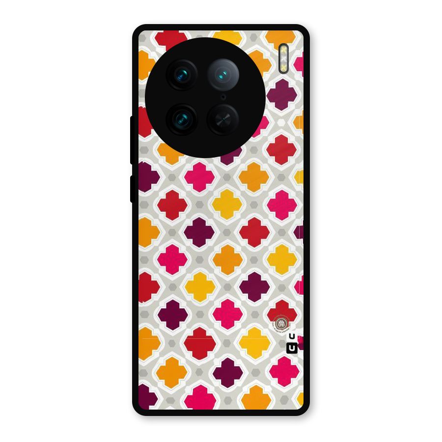 Bright Pattern Metal Back Case for Vivo X90 Pro