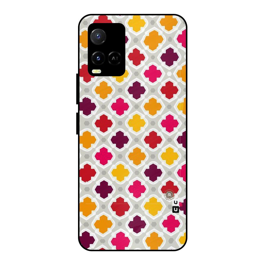 Bright Pattern Metal Back Case for Vivo Y21G