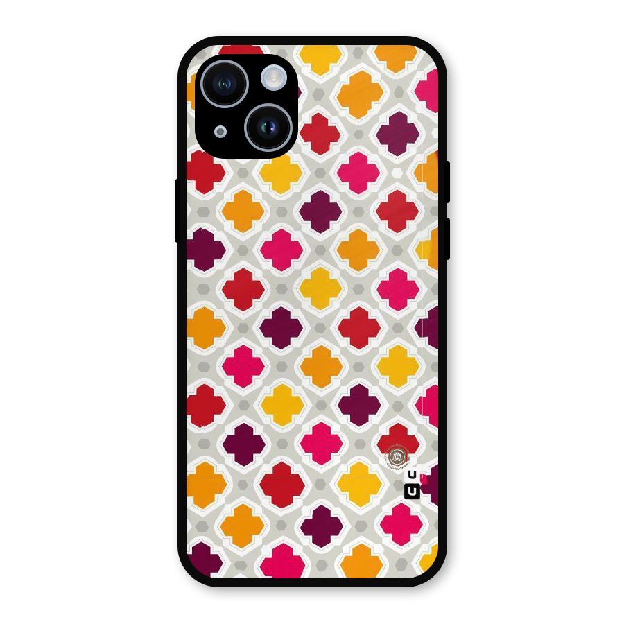 Bright Pattern Metal Back Case for iPhone 14
