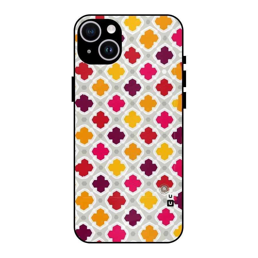Bright Pattern Metal Back Case for iPhone 14 Plus