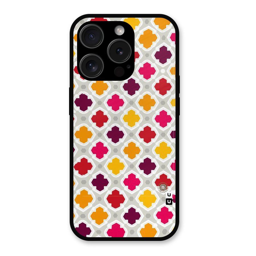 Bright Pattern Metal Back Case for iPhone 15 Pro