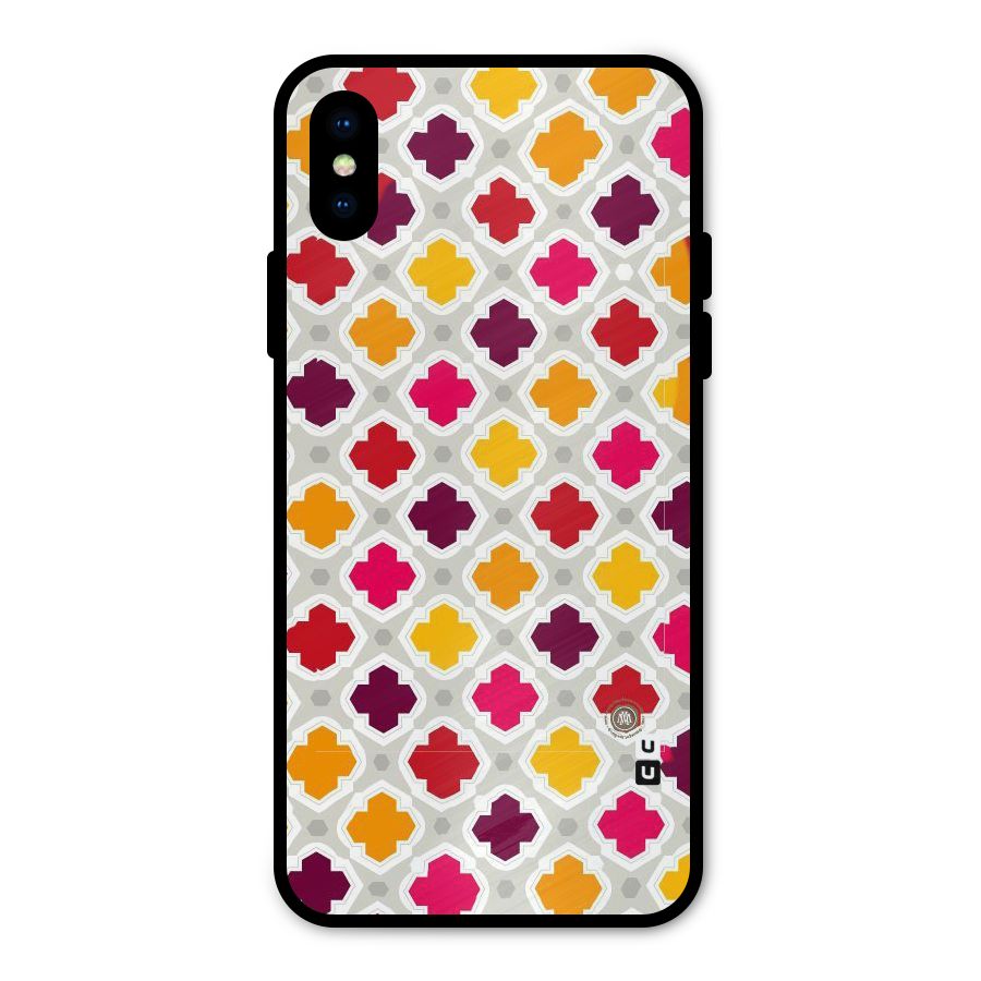 Bright Pattern Metal Back Case for iPhone X