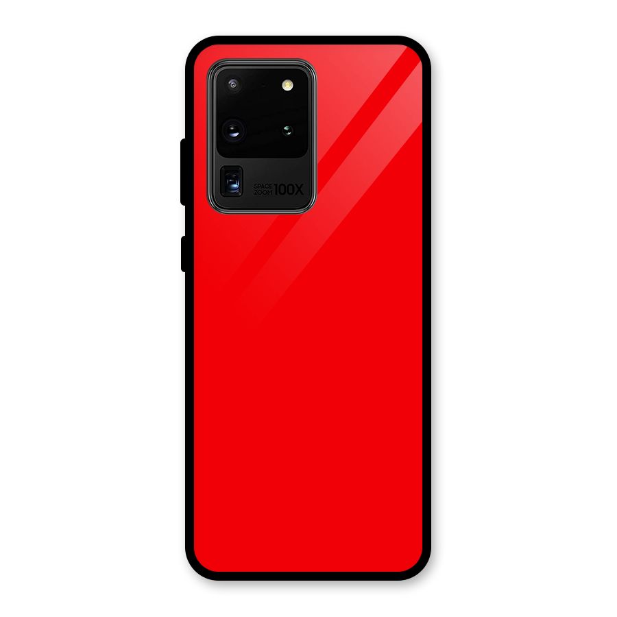 Bright Red Glass Back Case for Galaxy S20 Ultra