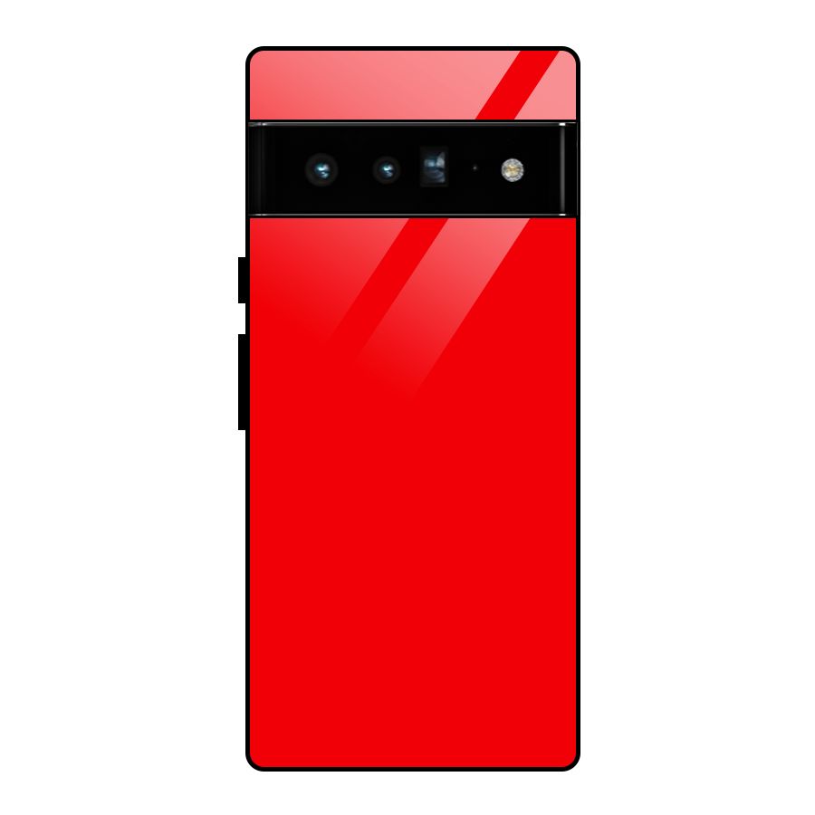 Bright Red Glass Back Case for Google Pixel 6 Pro