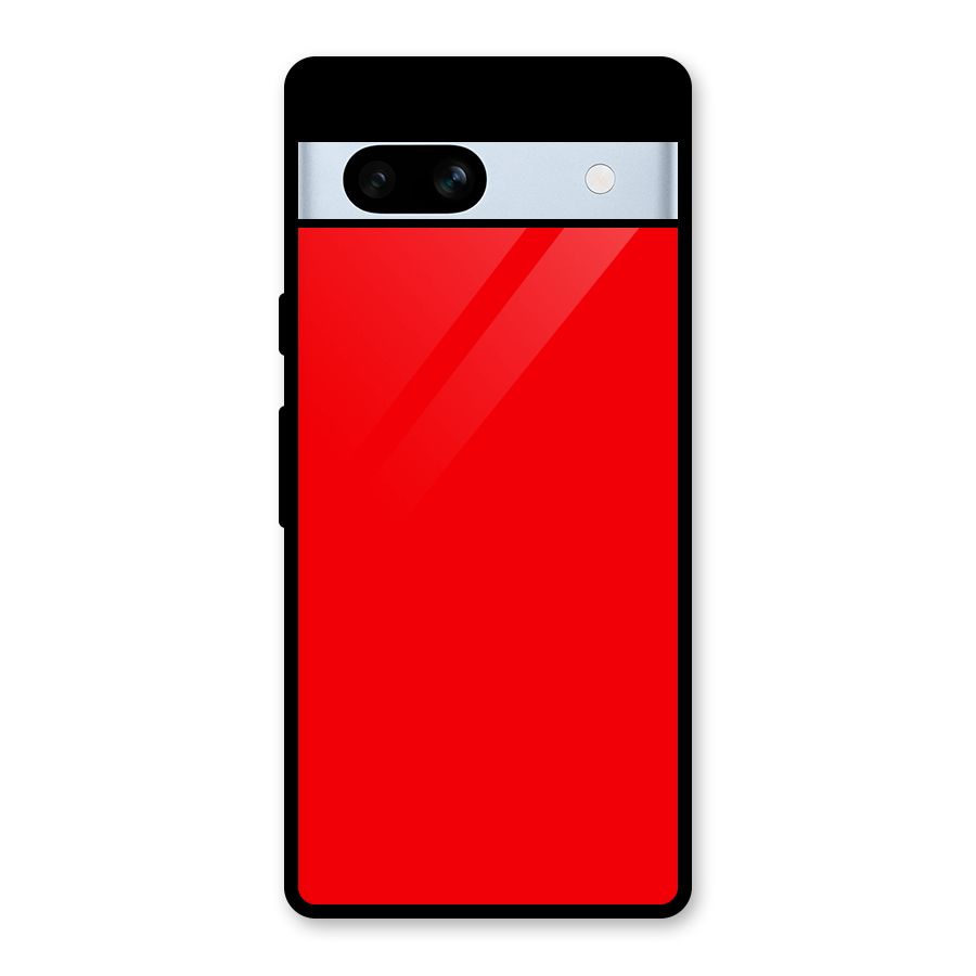 Bright Red Glass Back Case for Google Pixel 7a