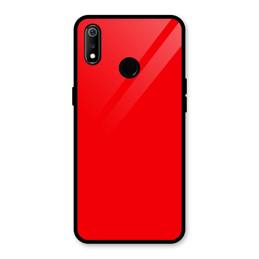 Bright Red Glass Back Case for Realme 3i