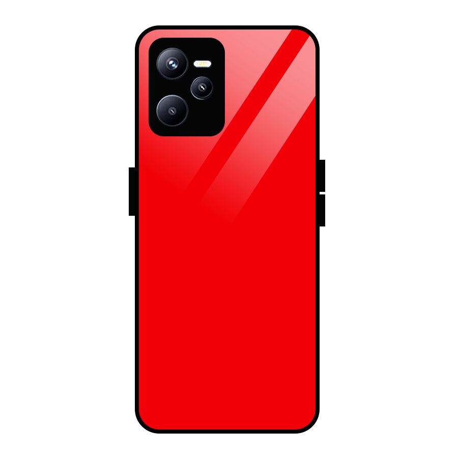 Bright Red Glass Back Case for Realme C35