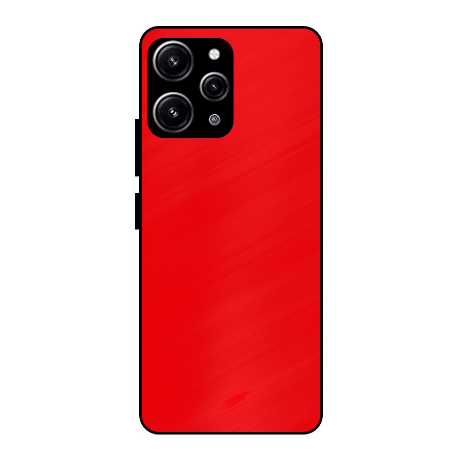 Bright Red Glass Back Case for Redmi 12 4G