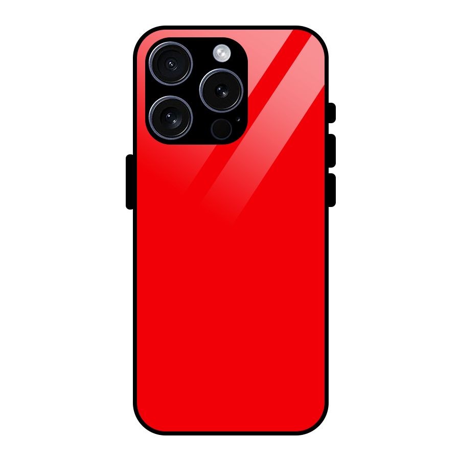 Bright Red Glass Back Case for iPhone 15 Pro