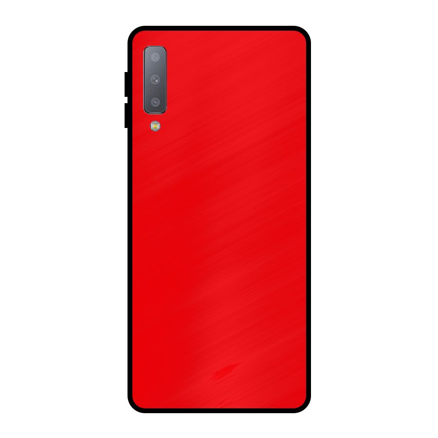 Bright Red Metal Back Case for Galaxy A7 (2018)
